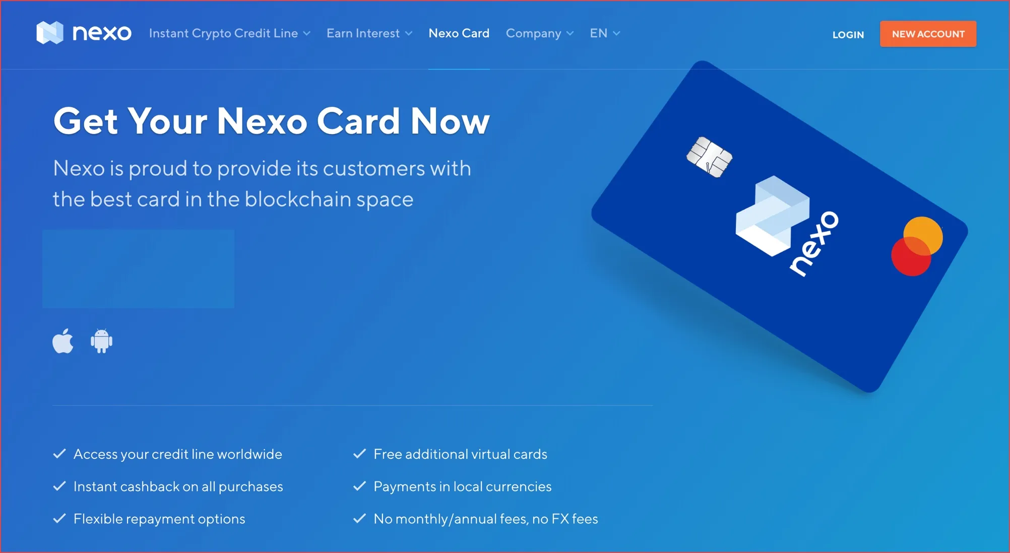 Nexo Card carta di credito per Bitcoin