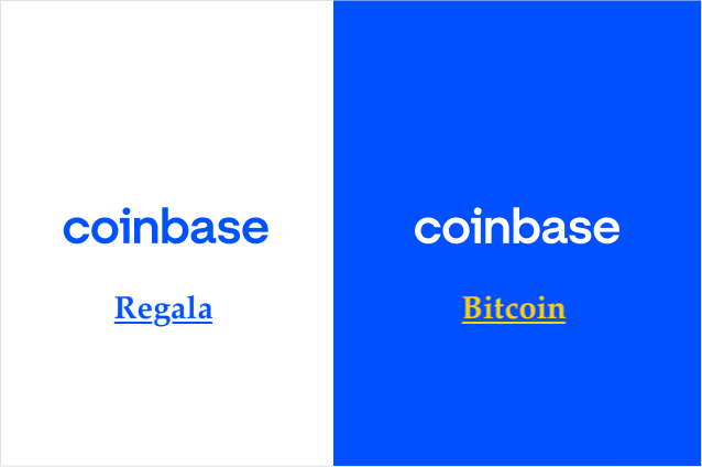 Coinbase regala Bitcoin
