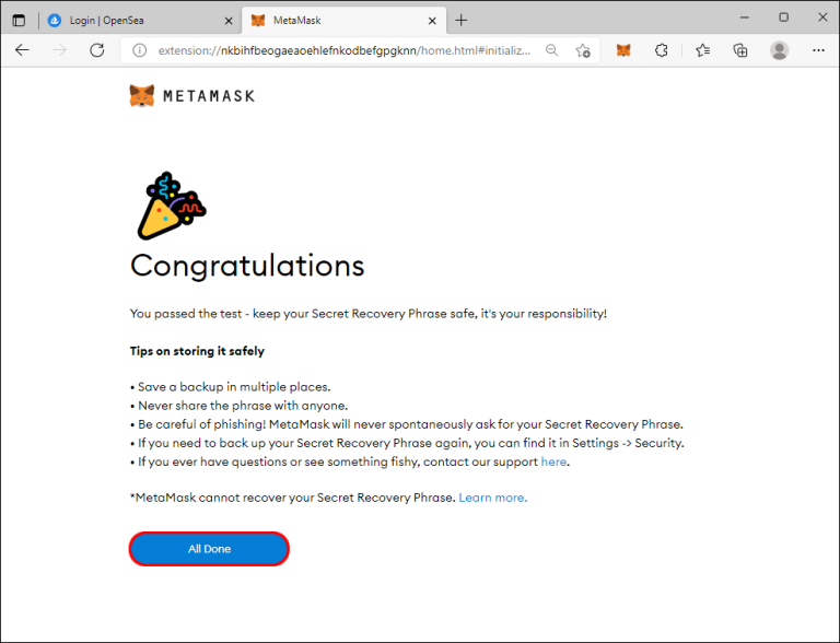 collegare il tuo portafoglio MetaMask con l'account OpenSea