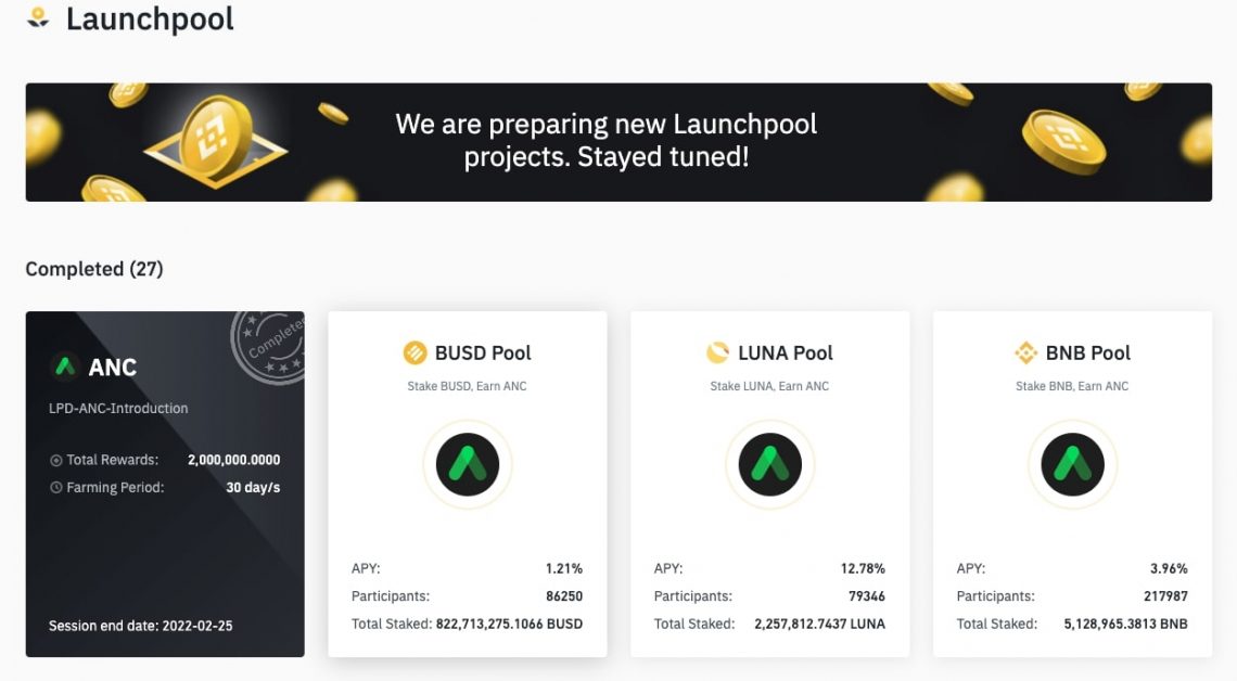 binance launchpool list