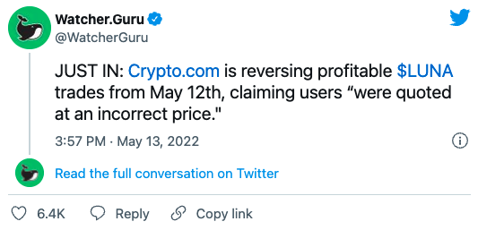 crypto.com luna prezzo