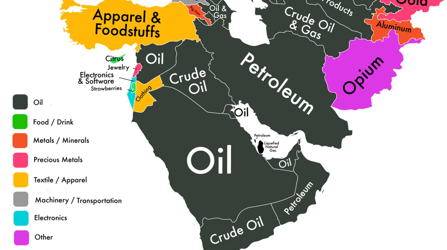 Arabia Saudita mappa risorse naturali