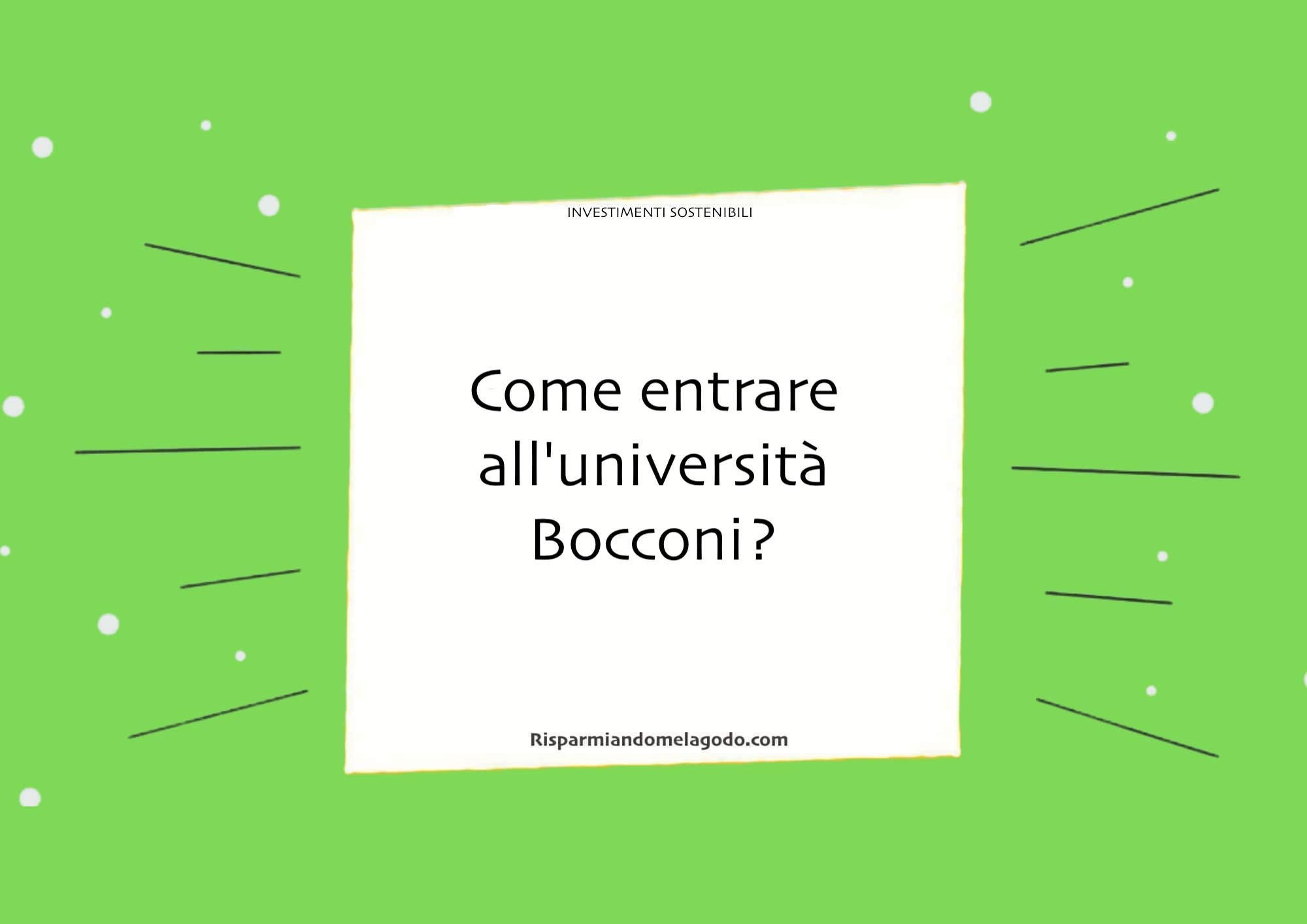Come entrare all'università Bocconi?