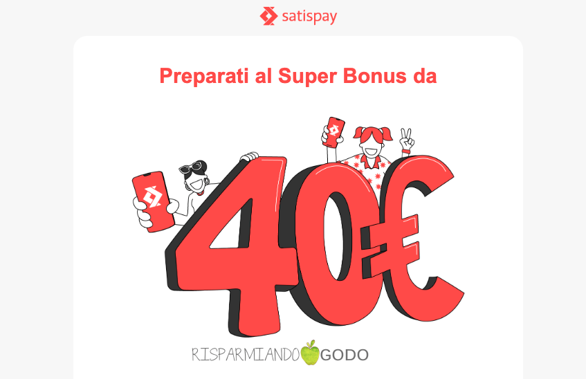 Bonus Satispay 40 euro
