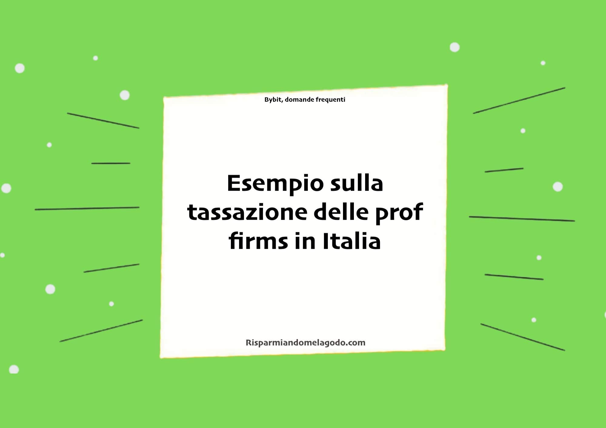 Esempio sulla tassazione delle prof firms in Italia