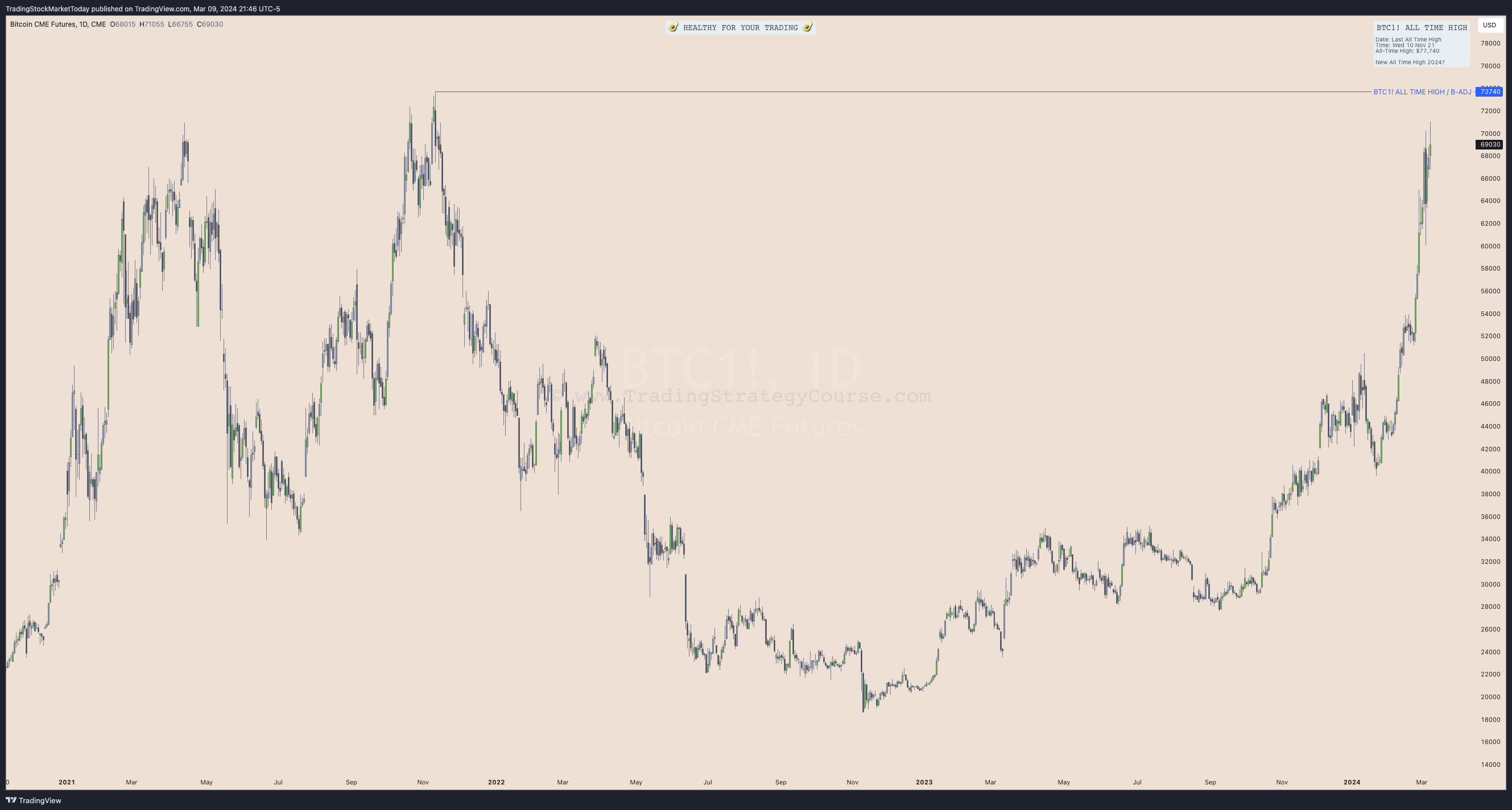 Grafico TradingView Bitcoin prezzo Massimo b-adj Esempio